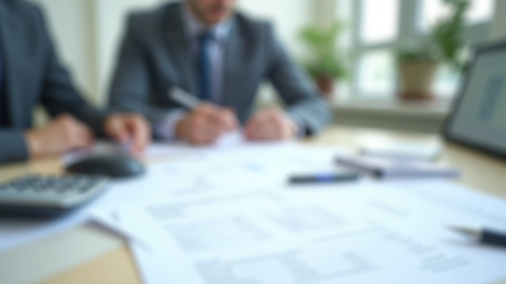 Professional audit workspace with organized financial documents and modern office setup